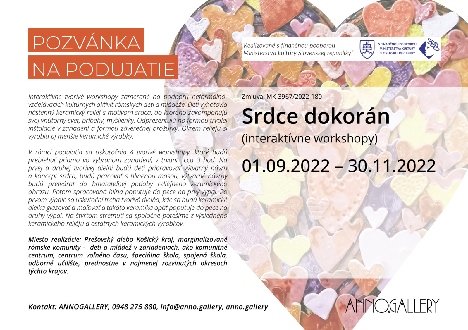 Pozvánka Srdce dokorán 2022 (interaktívne workshopy)